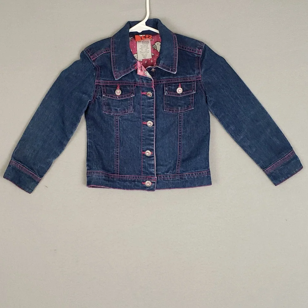 Sanrio Hello Kitty‎ Kids Size 5 Bedazzled Jean Jacket Retro Anime Gamer Girl